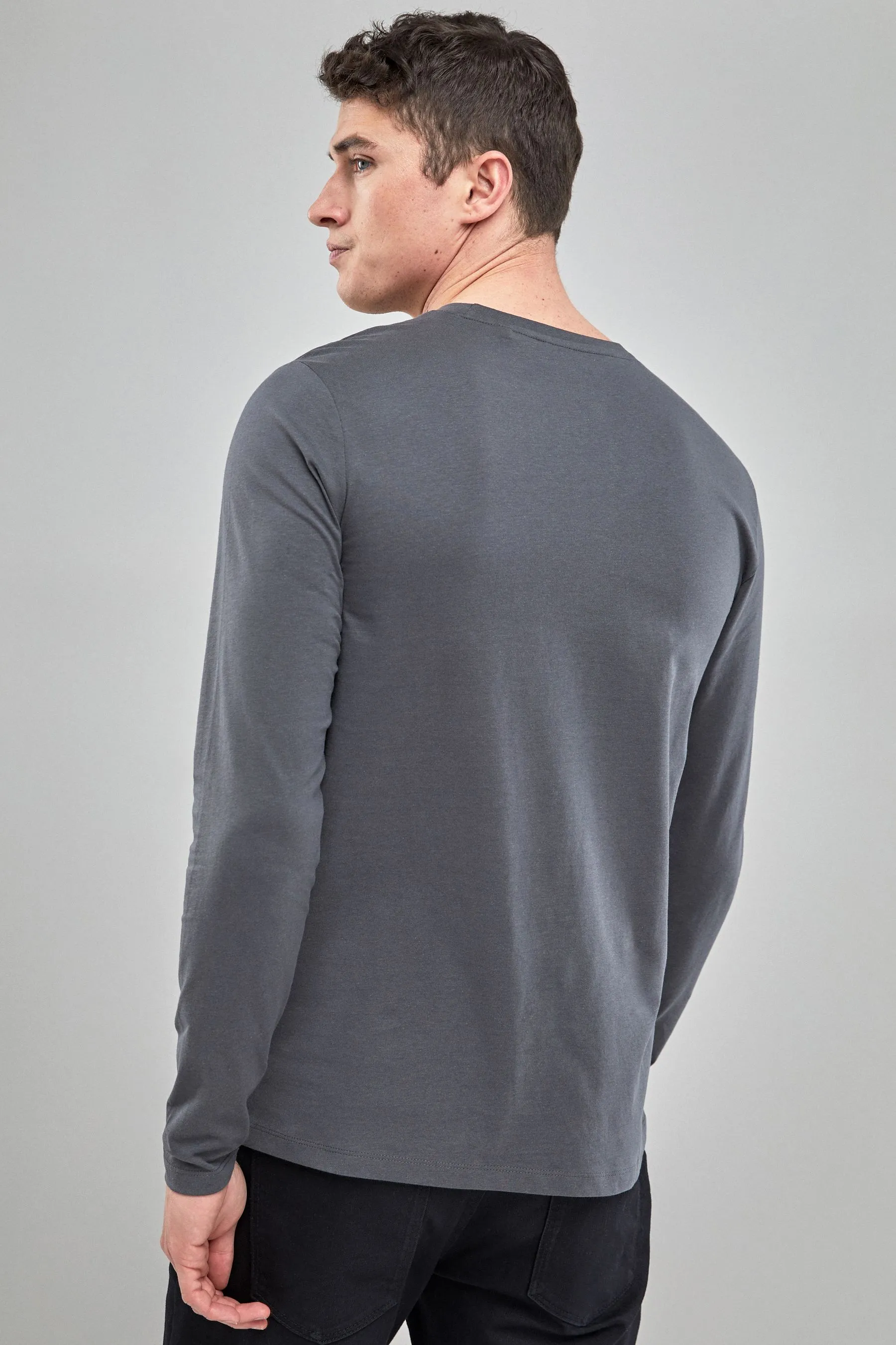 100% Cotton Long Sleeve Crew Neck T-Shirt    