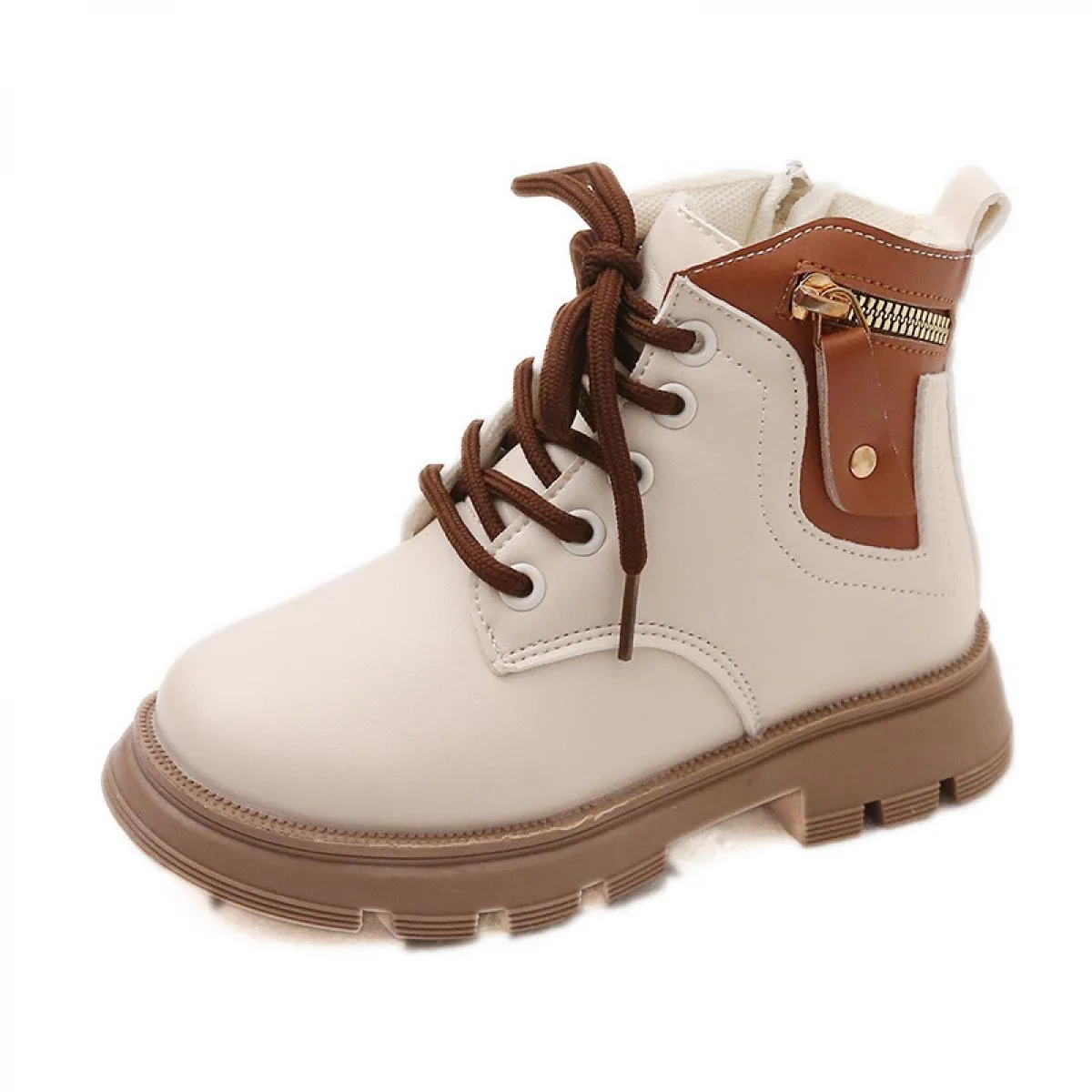 2022 stivaletti in pelle alla caviglia moda per ragazzi scarpe con cerniera alta studenti stivali stile punk di colore misto sca