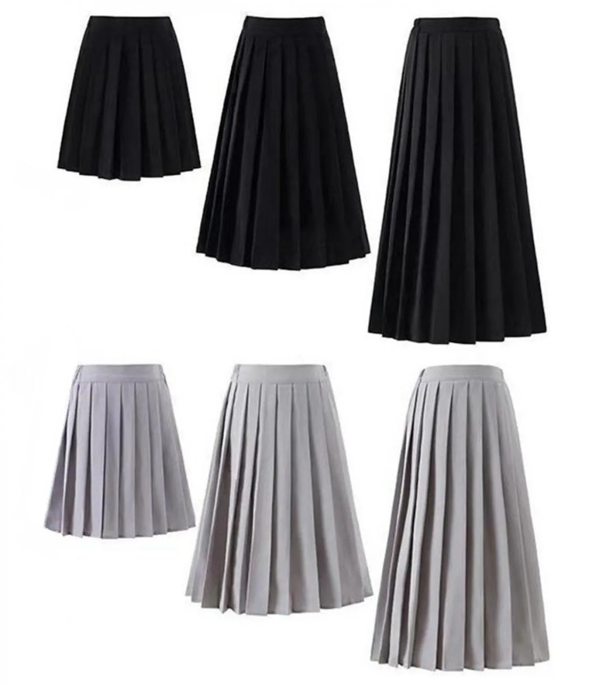 2023 Elastico In Vita Studente Ragazze Uniforme Scolastica Donne Gonna Lunga Midi Gonna Da Festa Di Moda Da Donna Gonna A Pieghe