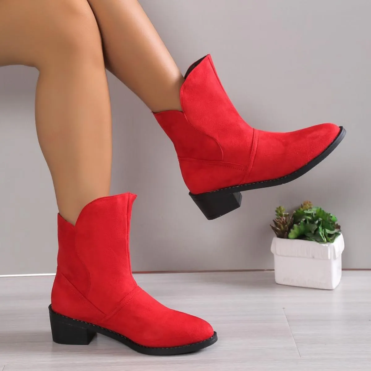 2023 New Chunky Women Ankle Chelsea Boots Piattaforma Gladiatore Scarpe con tacco medio Décolleté Designer invernale in pelle sc