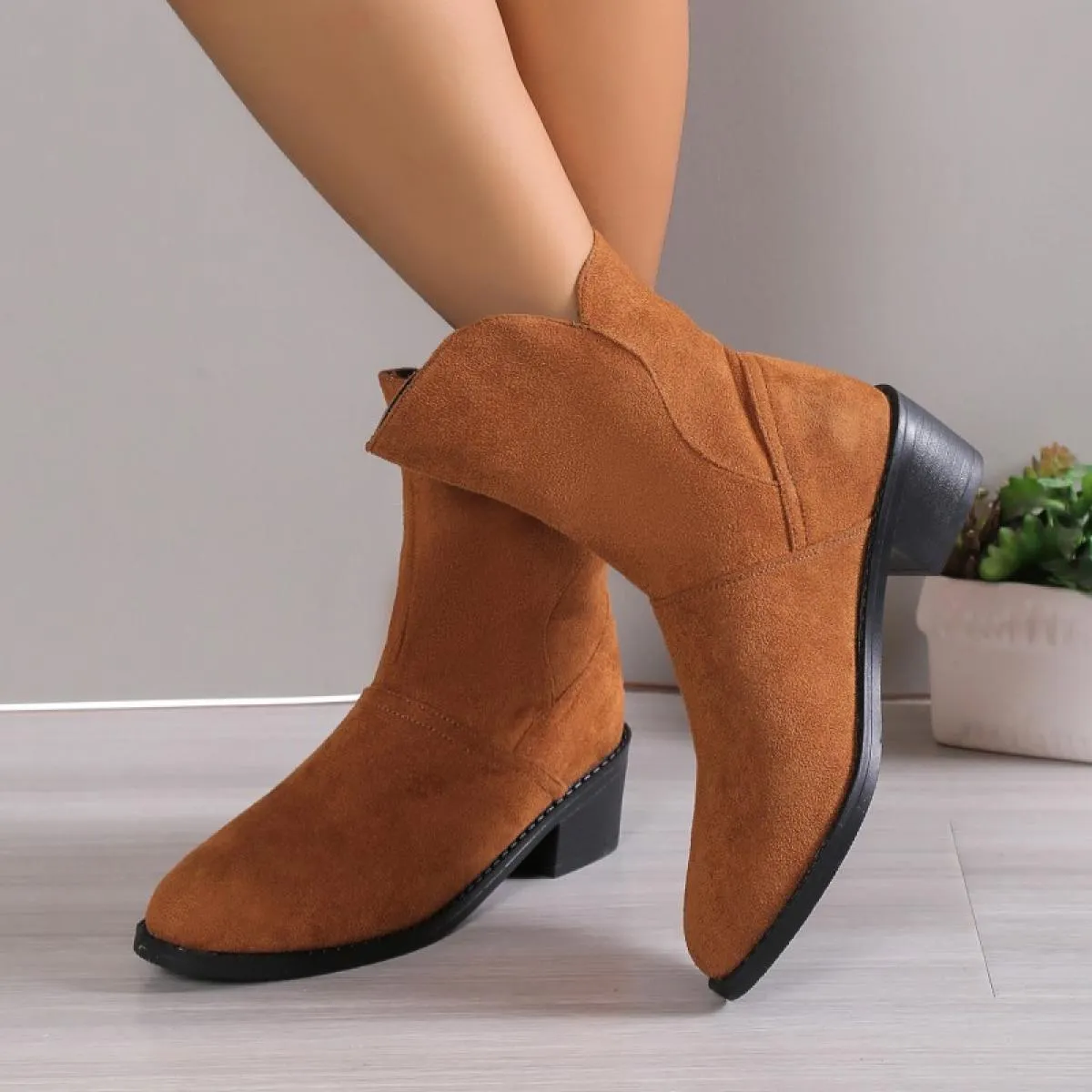 2023 New Chunky Women Ankle Chelsea Boots Piattaforma Gladiatore Scarpe con tacco medio Décolleté Designer invernale in pelle sc
