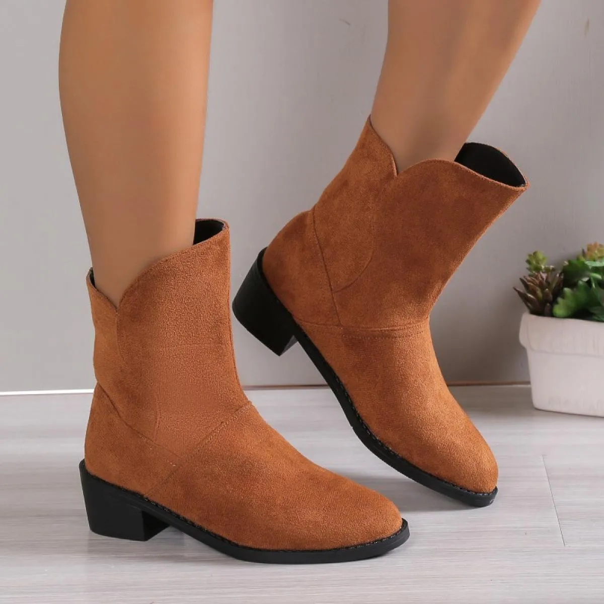 2023 New Chunky Women Ankle Chelsea Boots Piattaforma Gladiatore Scarpe con tacco medio Décolleté Designer invernale in pelle sc