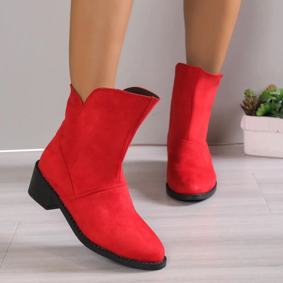 2023 New Chunky Women Ankle Chelsea Boots Piattaforma Gladiatore Scarpe con tacco medio Décolleté Designer invernale in pelle sc