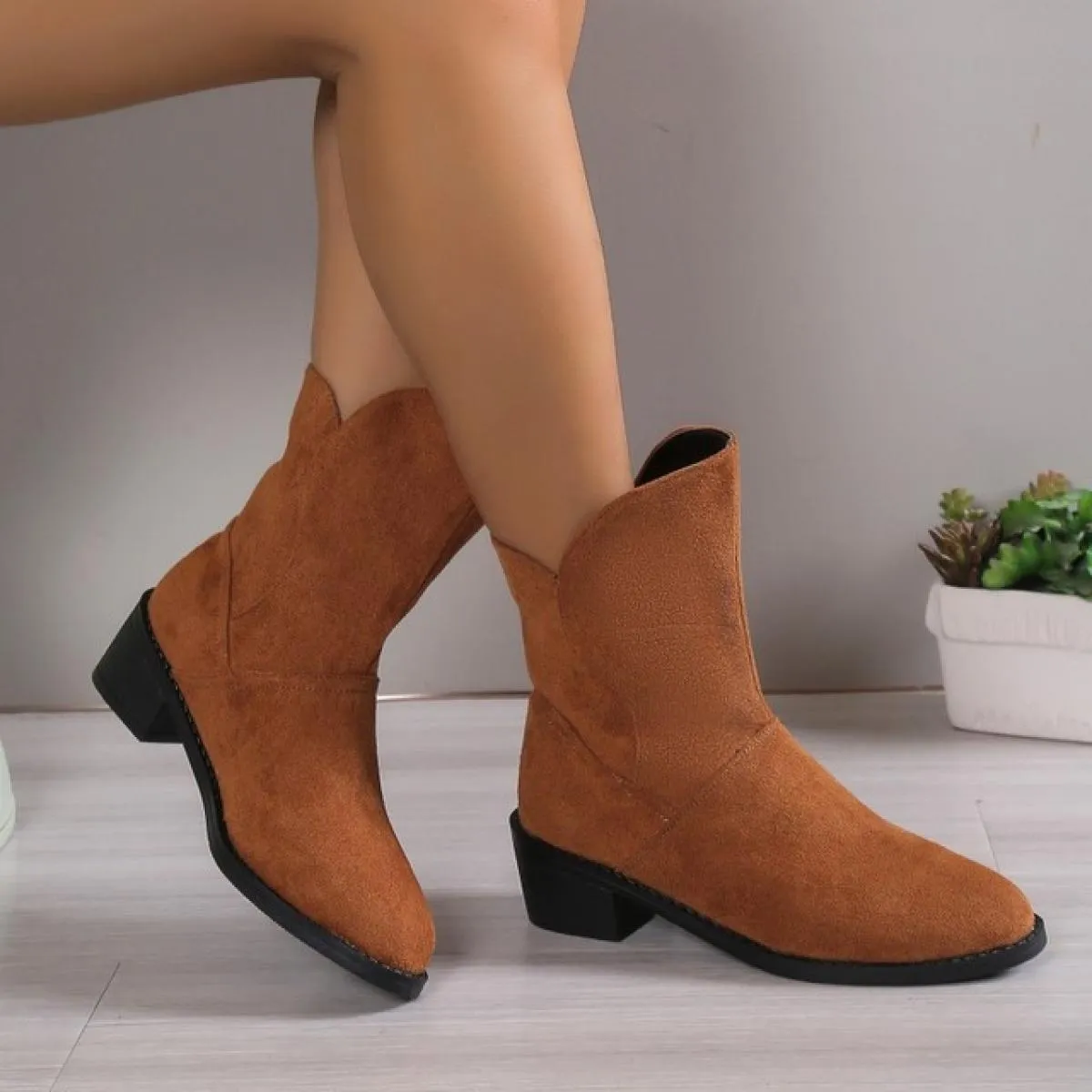 2023 New Chunky Women Ankle Chelsea Boots Piattaforma Gladiatore Scarpe con tacco medio Décolleté Designer invernale in pelle sc