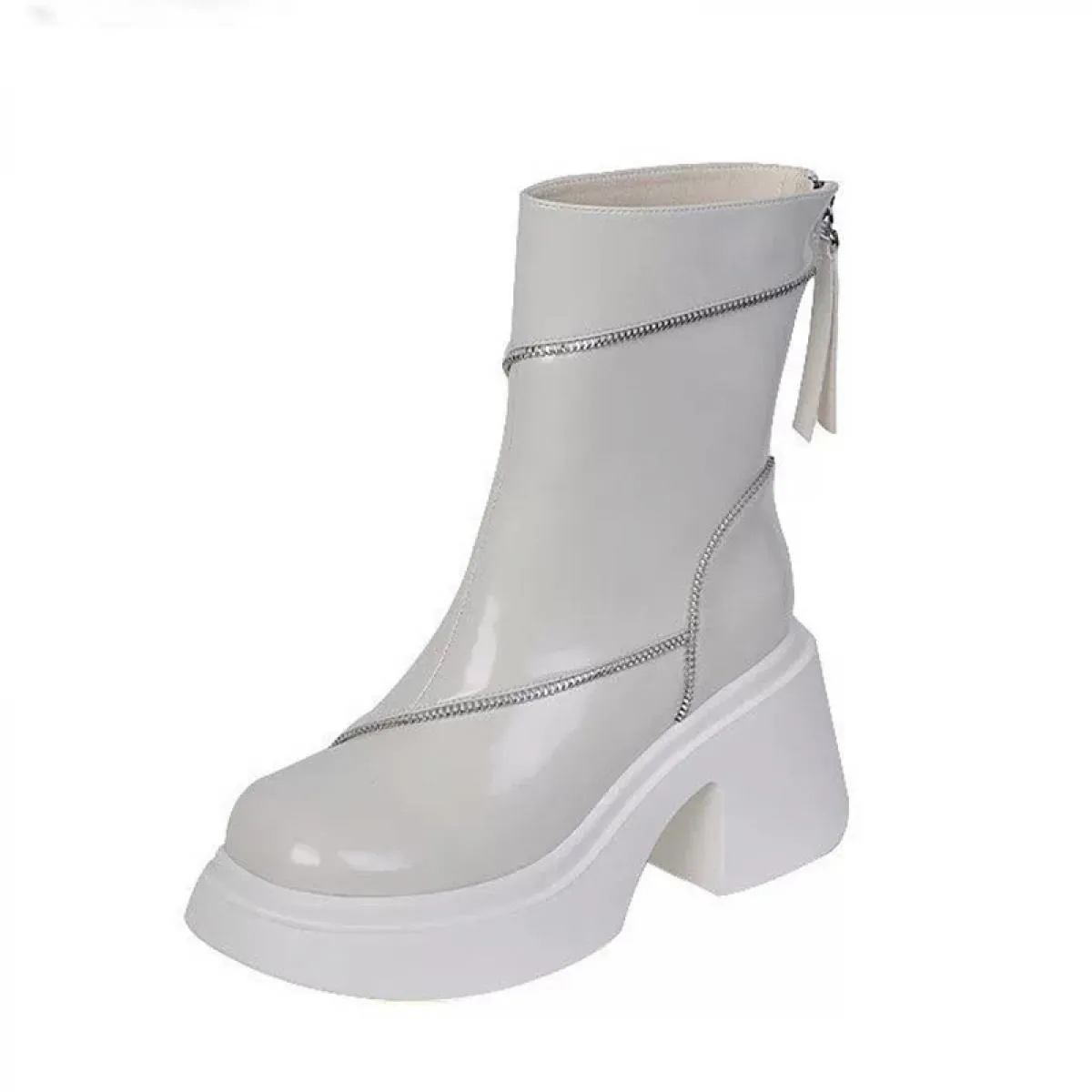 2023 Nuova Tendenza Inverno Chelsea Stivali Moto Donna Tacco Medio Scarpe Caviglia Stivali Gladiatore Neve Goth Punk Stivali Fem