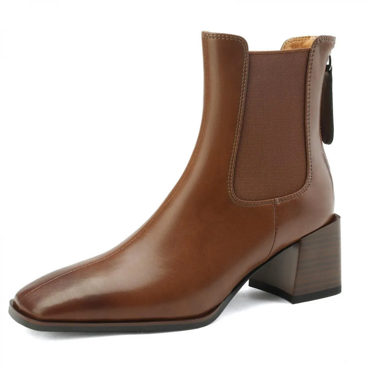 2024 Ufficio Stivaletti da donna Autunno Inverno Punta quadrata Pelle di mucca Tacchi alti spessi Abito da festa Scarpe da donna