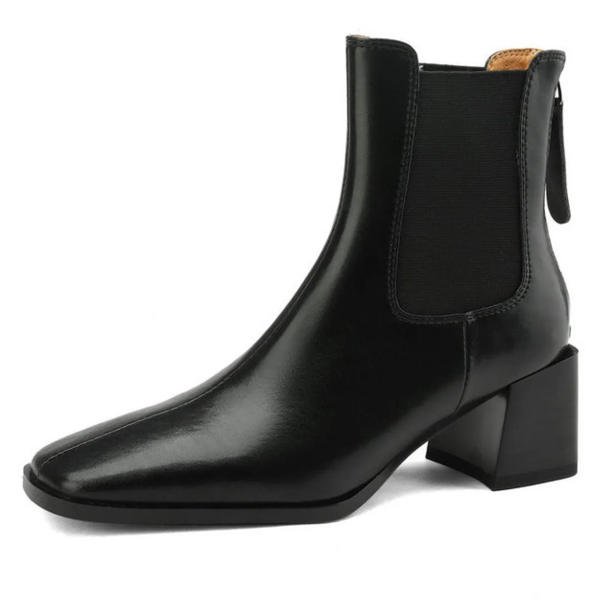 2024 Ufficio Stivaletti da donna Autunno Inverno Punta quadrata Pelle di mucca Tacchi alti spessi Abito da festa Scarpe da donna