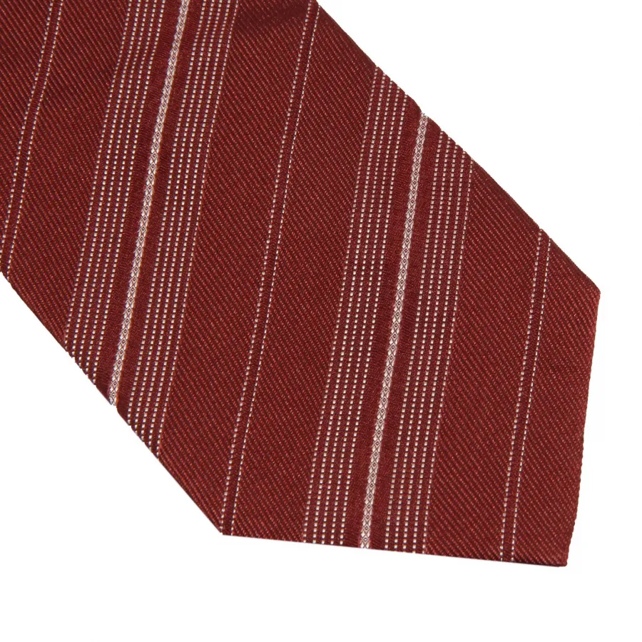 8685J cravatta uomo MESSORI brick red silk tie man