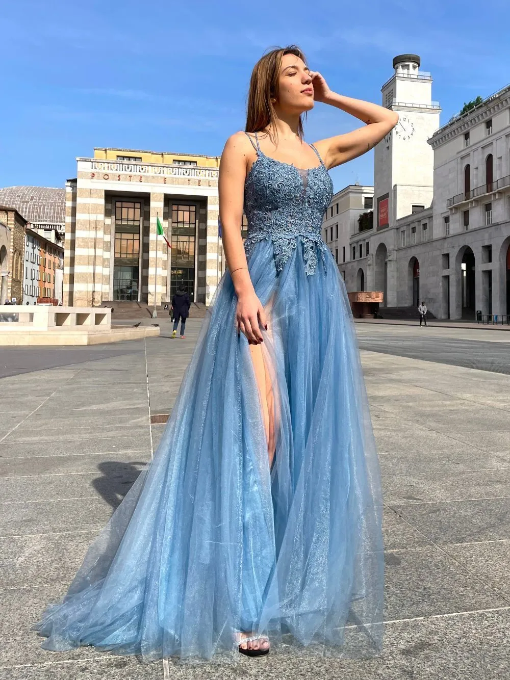 Abito cerimonia pizzo tulle princy