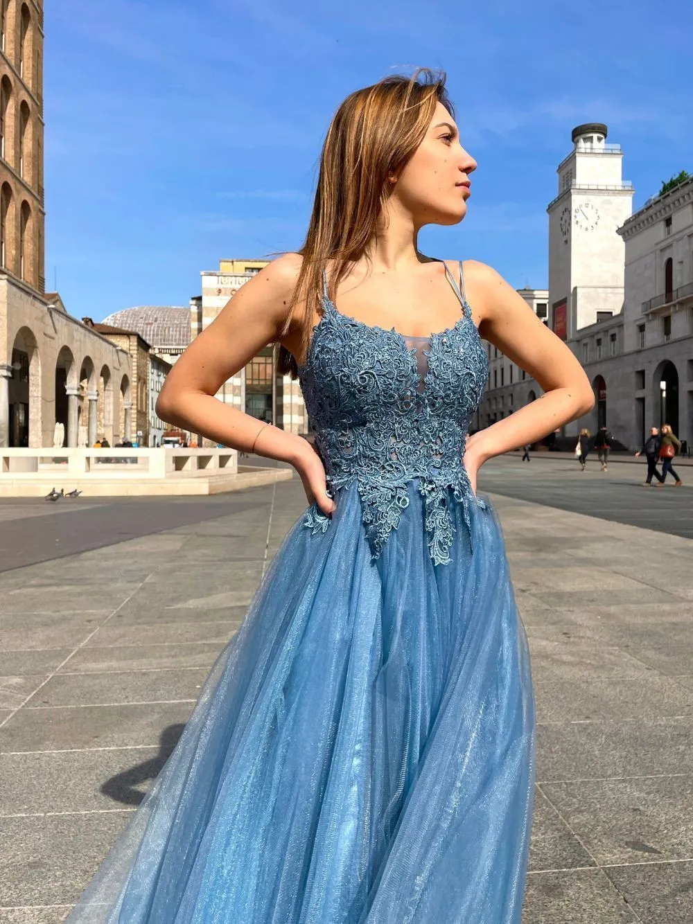 Abito cerimonia pizzo tulle princy
