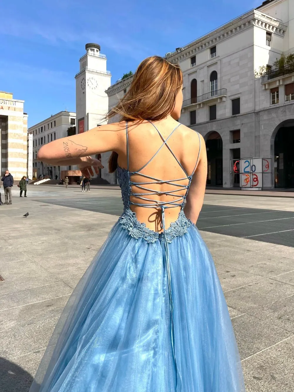 Abito cerimonia pizzo tulle princy