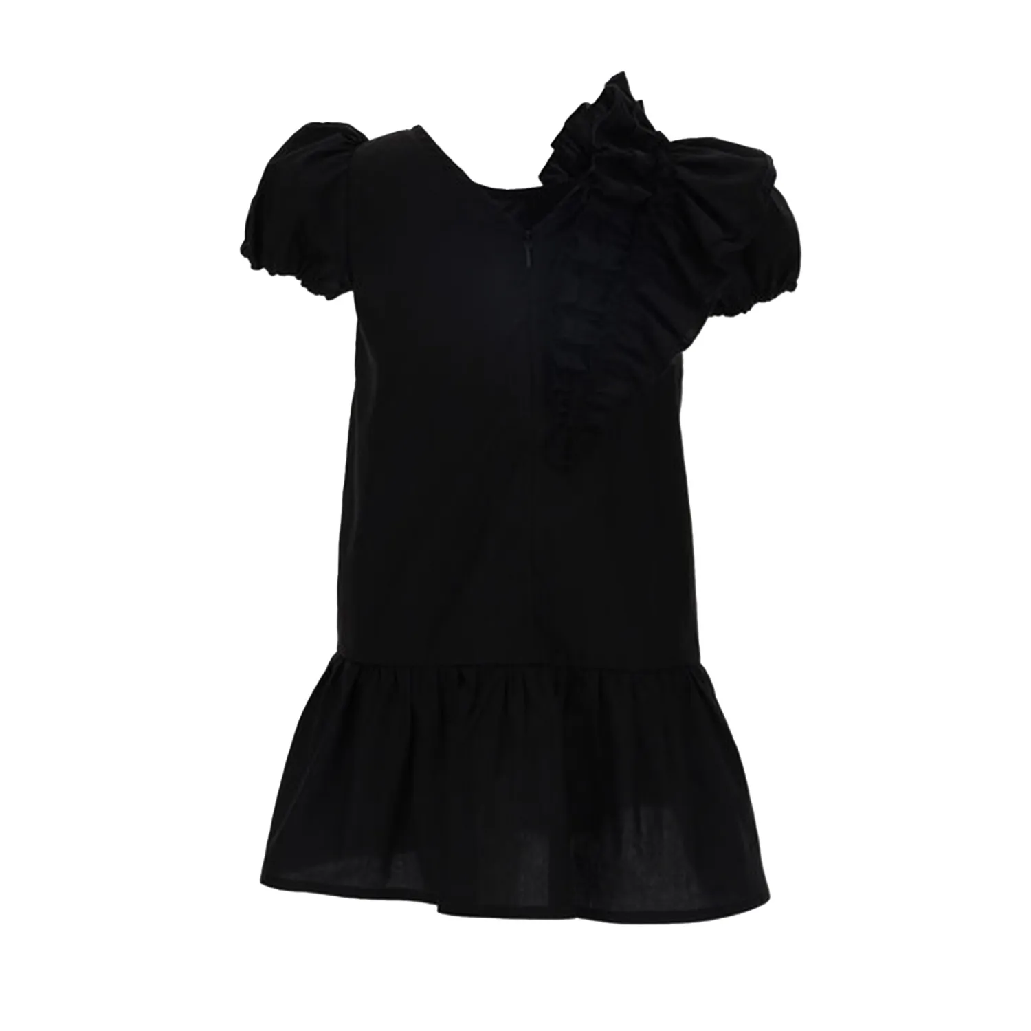 Abito Nero Con Volant Bambina Teen