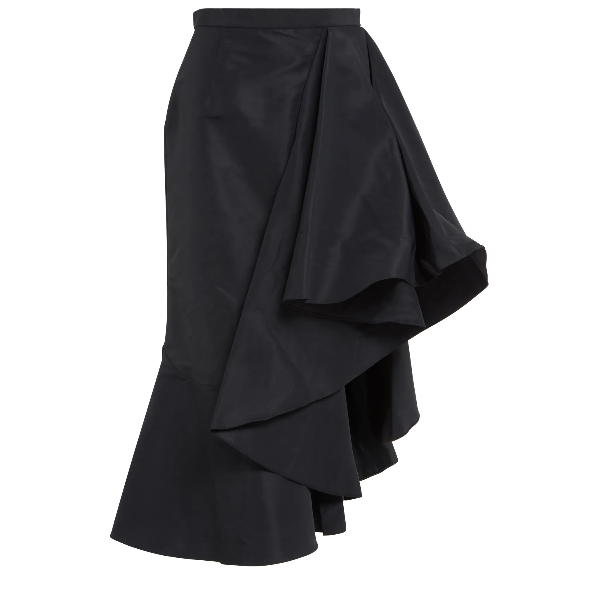 ALEXANDER MCQUEEN  Gonna asimmetrica in tessuto nera