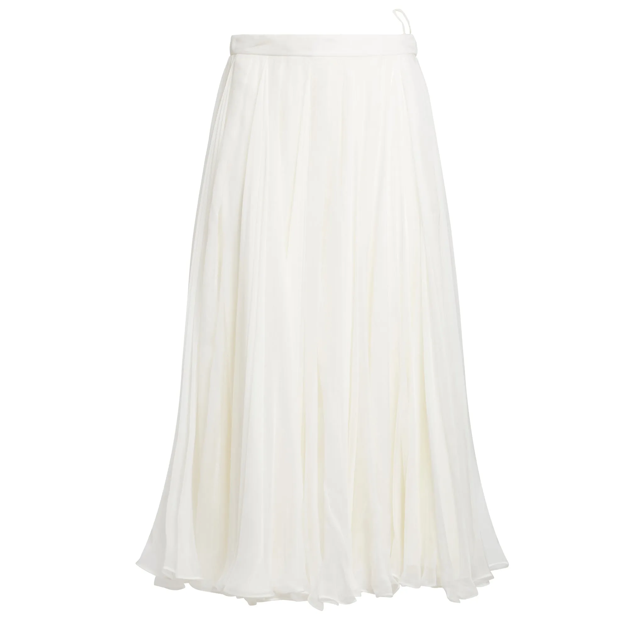 ALEXANDER MCQUEEN  Gonna con pieghe in seta bianca