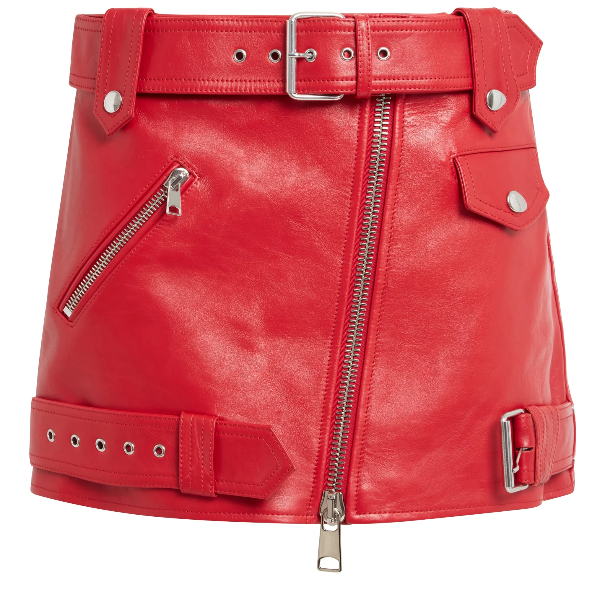 ALEXANDER MCQUEEN  Mini gonna in pelle rossa