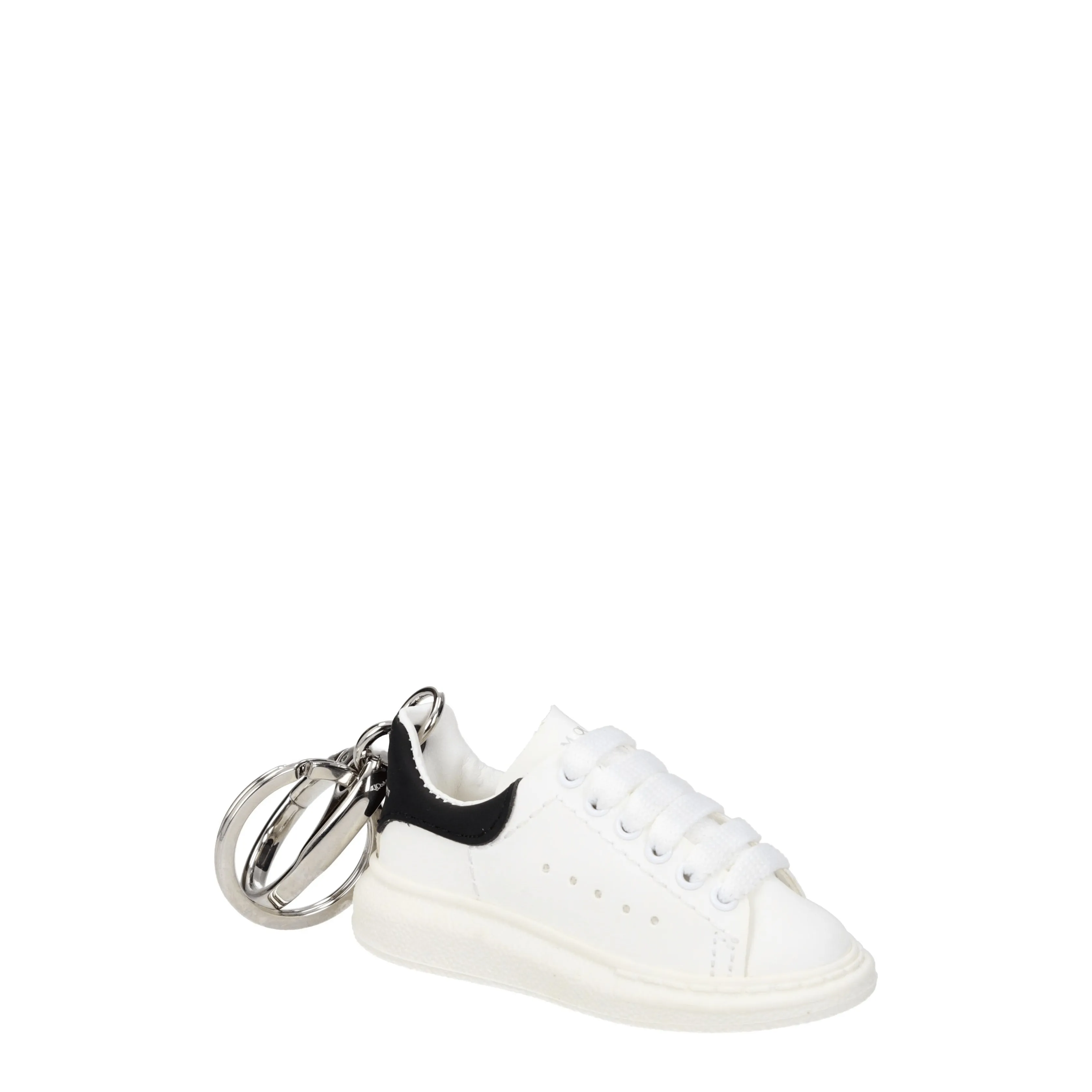 Alexander McQueen Portachiavi Oversize sneaker Uomo Pelle Bianco/Nero