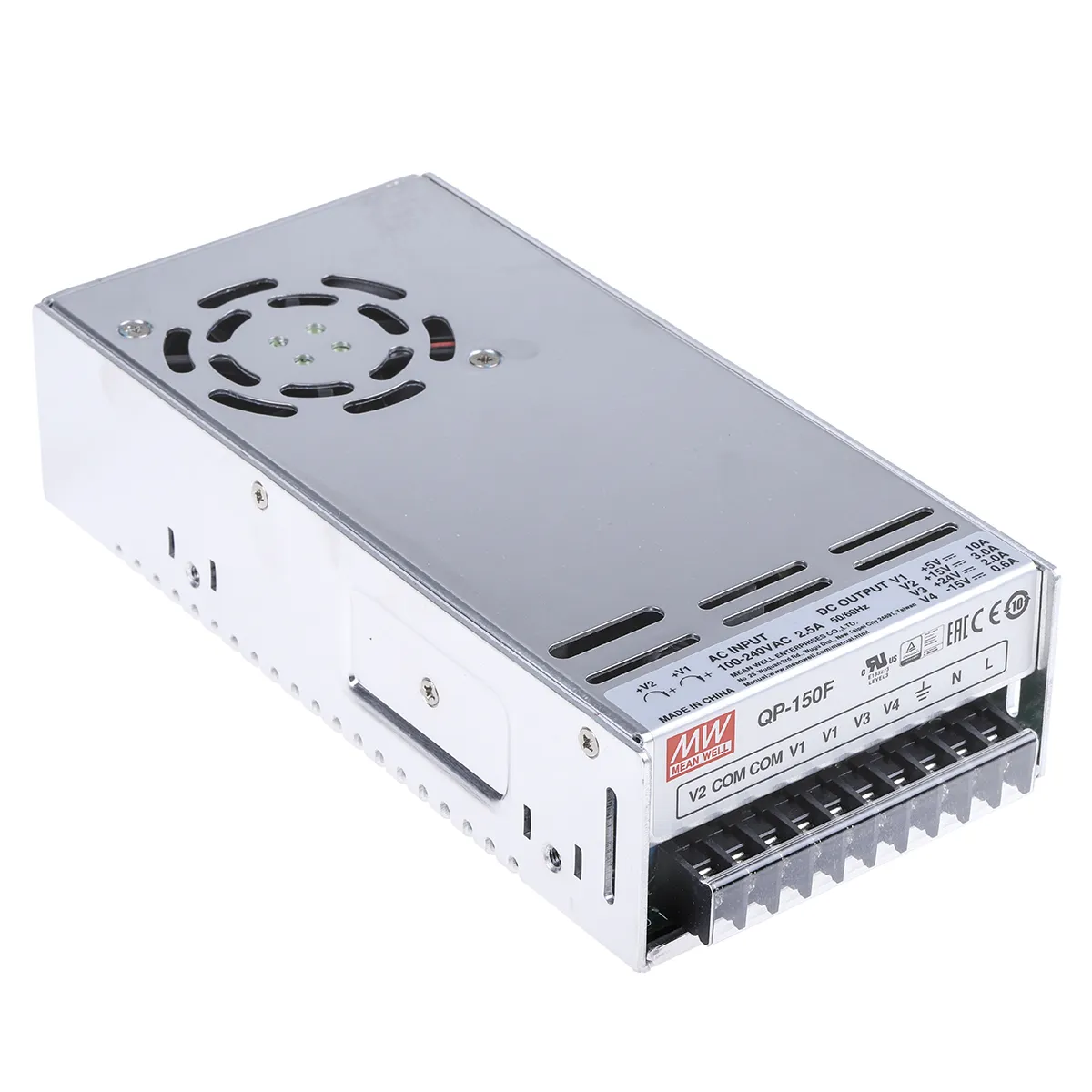 Alimentatore switching MEAN WELL QP-150F, 152W, ingresso 127 → 370 V dc, 90 → 264 V ac, uscita 5 V dc,