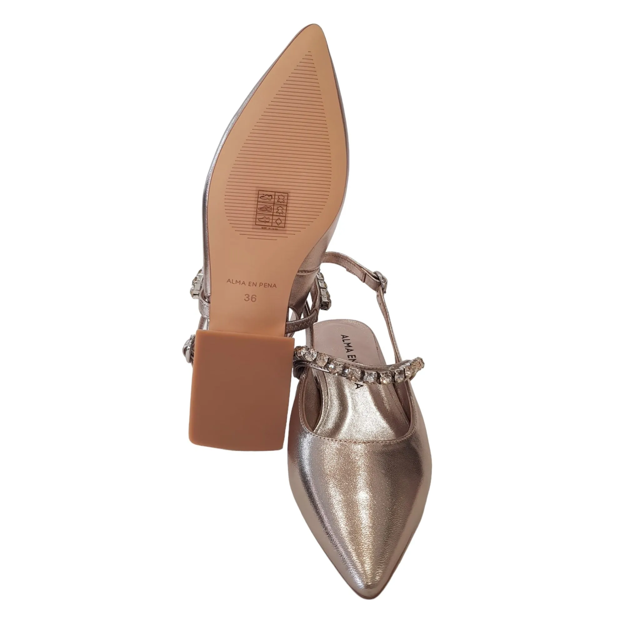Alma en Pena scarpa donna Slingback platino Rif.95