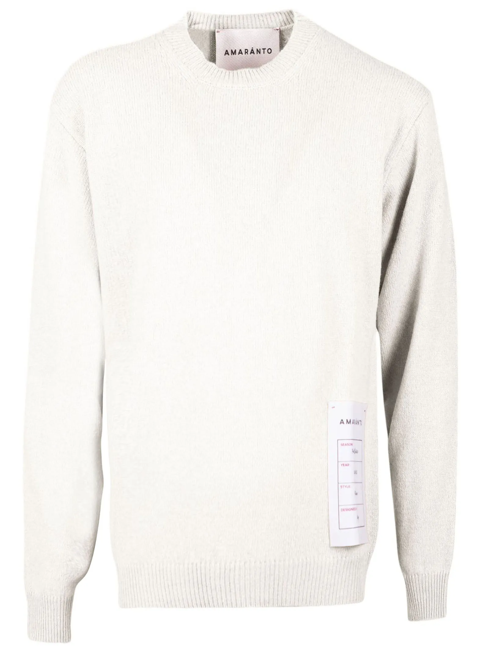 AMARANTO Abbigliamento,Maglieria Maglione in misto lana e cashmere bianco 