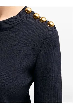 AMI Abbigliamento,Maglieria Maglione misto lana e cotone blu navy 