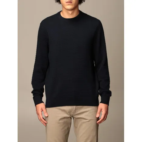 ARMANI EXCHANGE maglia uomo blu tinta unita girocollo 6HZM3B