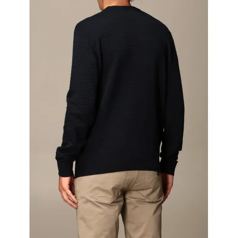 ARMANI EXCHANGE maglia uomo blu tinta unita girocollo 6HZM3B