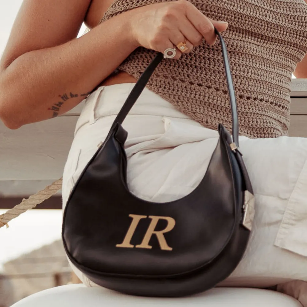 Bag Luna a Spalla Nera Personalizzabile