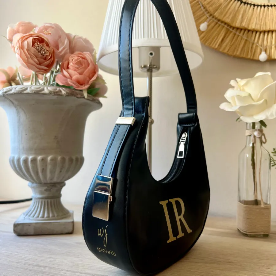 Bag Luna a Spalla Nera Personalizzabile