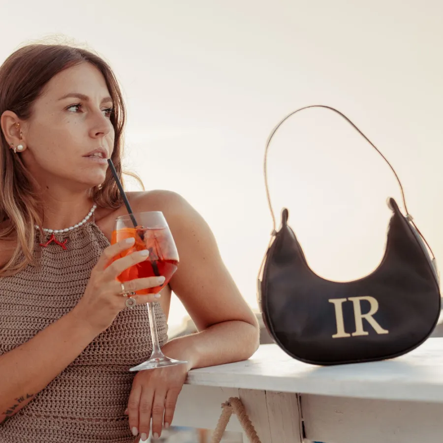 Bag Luna a Spalla Nera Personalizzabile