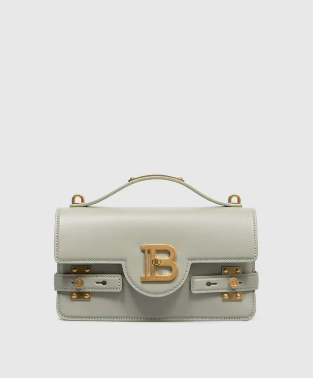 Balmain Borsa a tracolla con logo B-Buzz in pelle verde DN0DA828LSLX