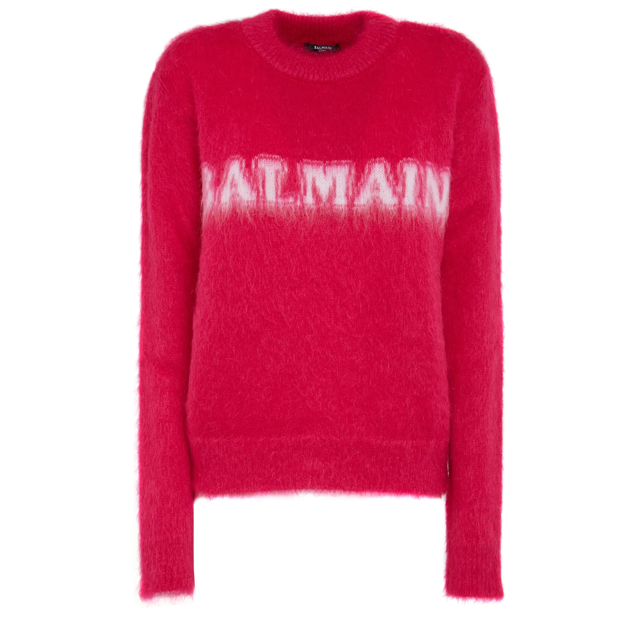 BALMAIN  Maglia in misto lana rosa
