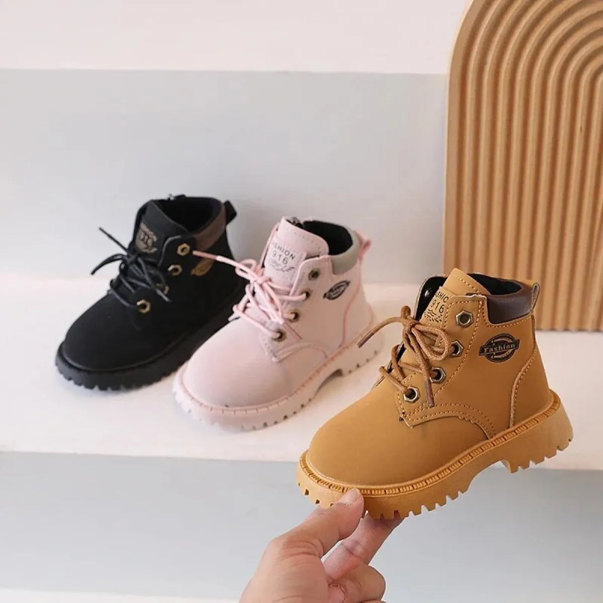 Bambini Stivali da neve Ragazzi Ragazze Uni Bambini Moda Stivaletti Nuovo 2024 Auutmn Inverno caldo Pu Stivali di gomma in pelle