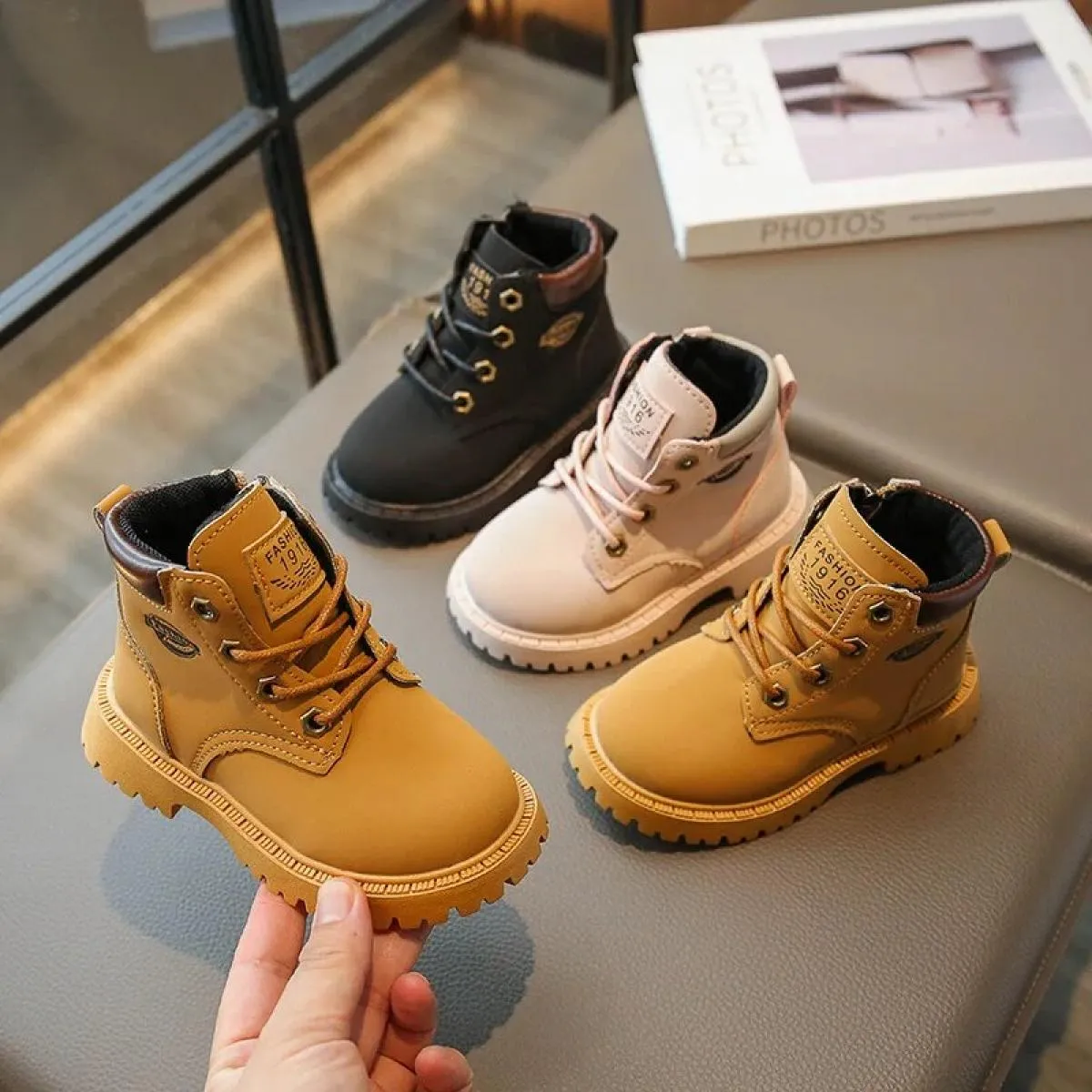 Bambini Stivali da neve Ragazzi Ragazze Uni Bambini Moda Stivaletti Nuovo 2024 Auutmn Inverno caldo Pu Stivali di gomma in pelle