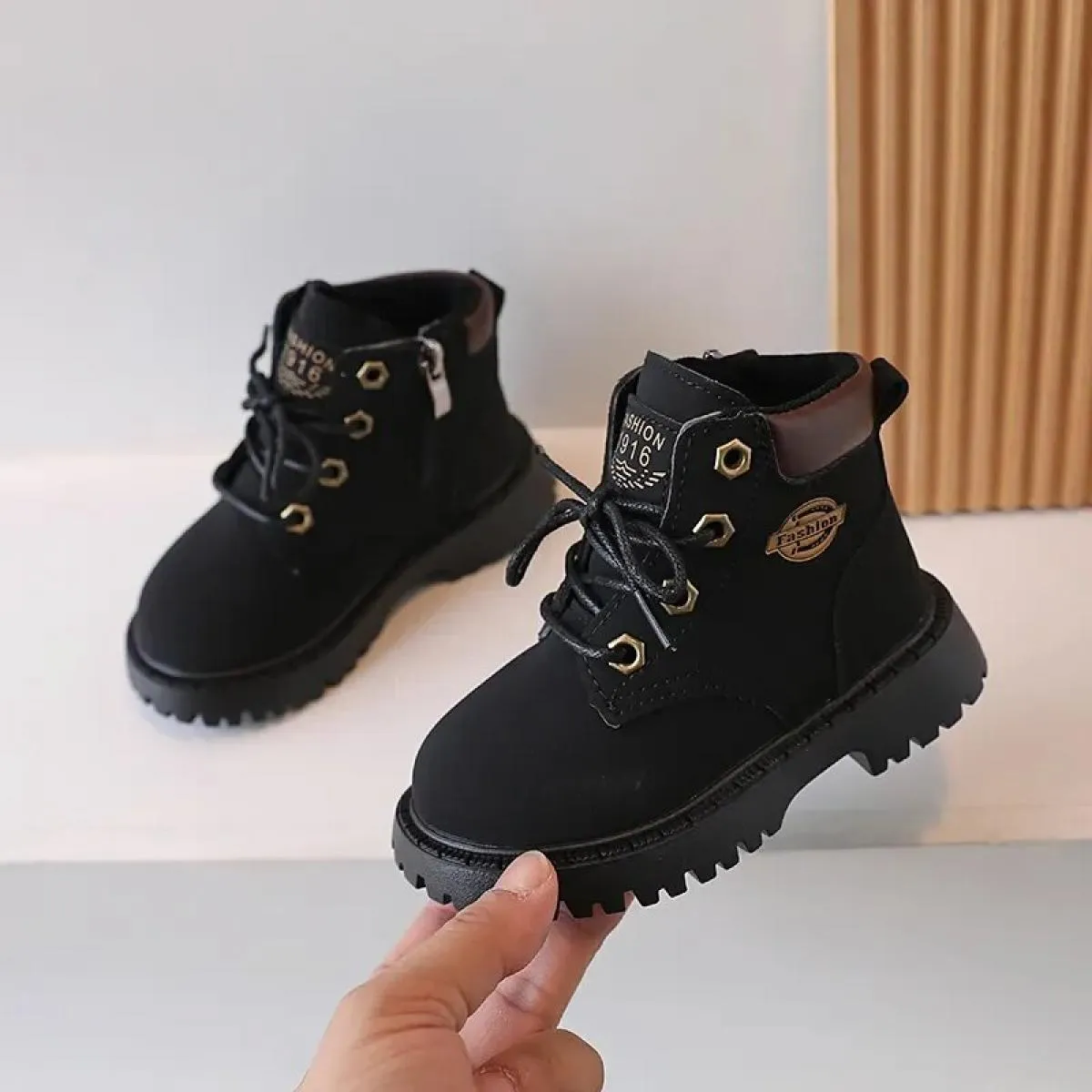 Bambini Stivali da neve Ragazzi Ragazze Uni Bambini Moda Stivaletti Nuovo 2024 Auutmn Inverno caldo Pu Stivali di gomma in pelle