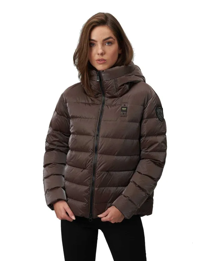 BLAUER Piumino Donna B03022 006364 Maxime A-EE Cappuccio 386 CAFFE TOSTATO