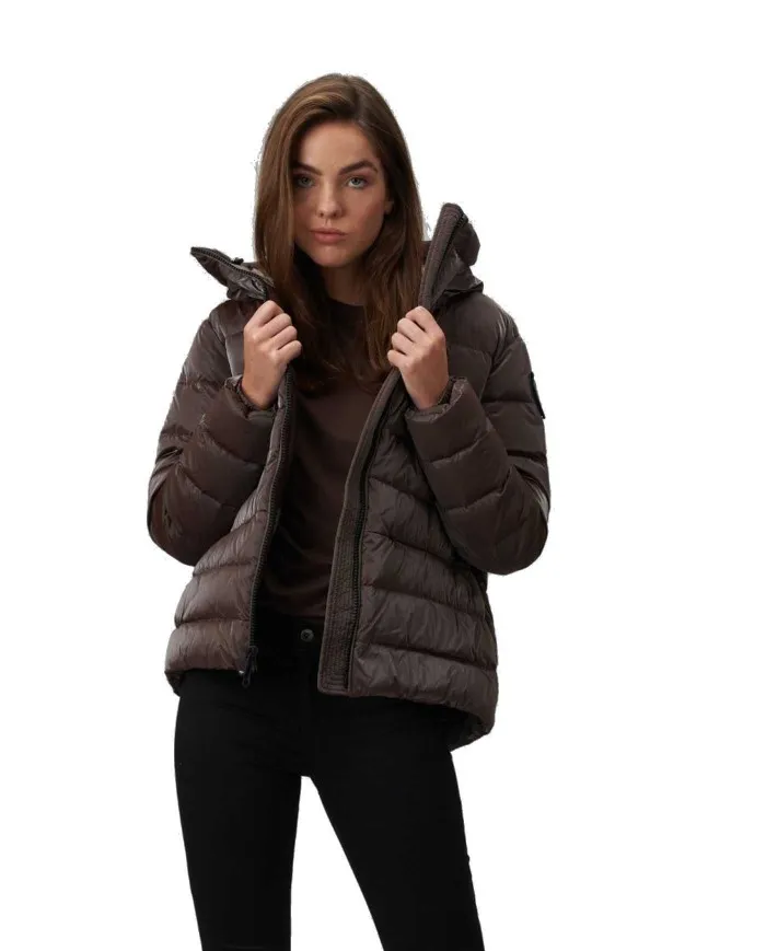 BLAUER Piumino Donna B03022 006364 Maxime A-EE Cappuccio 386 CAFFE TOSTATO