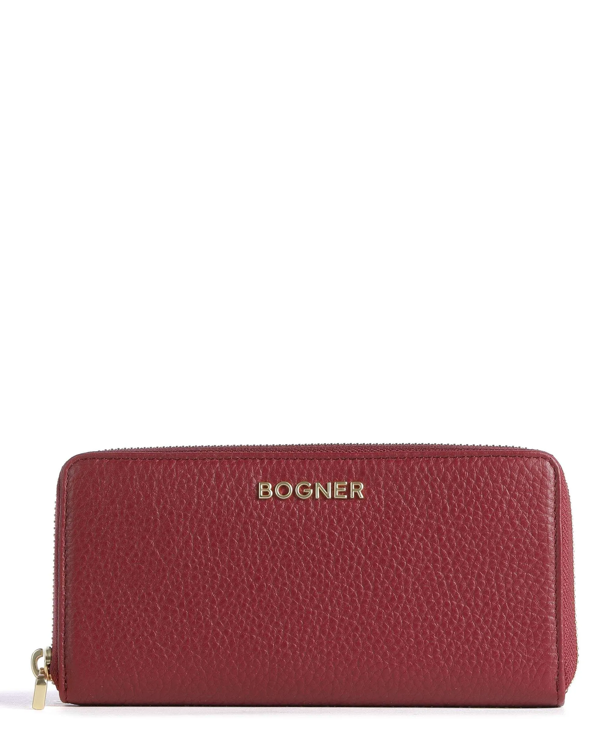  Bogner Andermatt Ela RFID Portafoglio pelle granulata rosso scuro  
