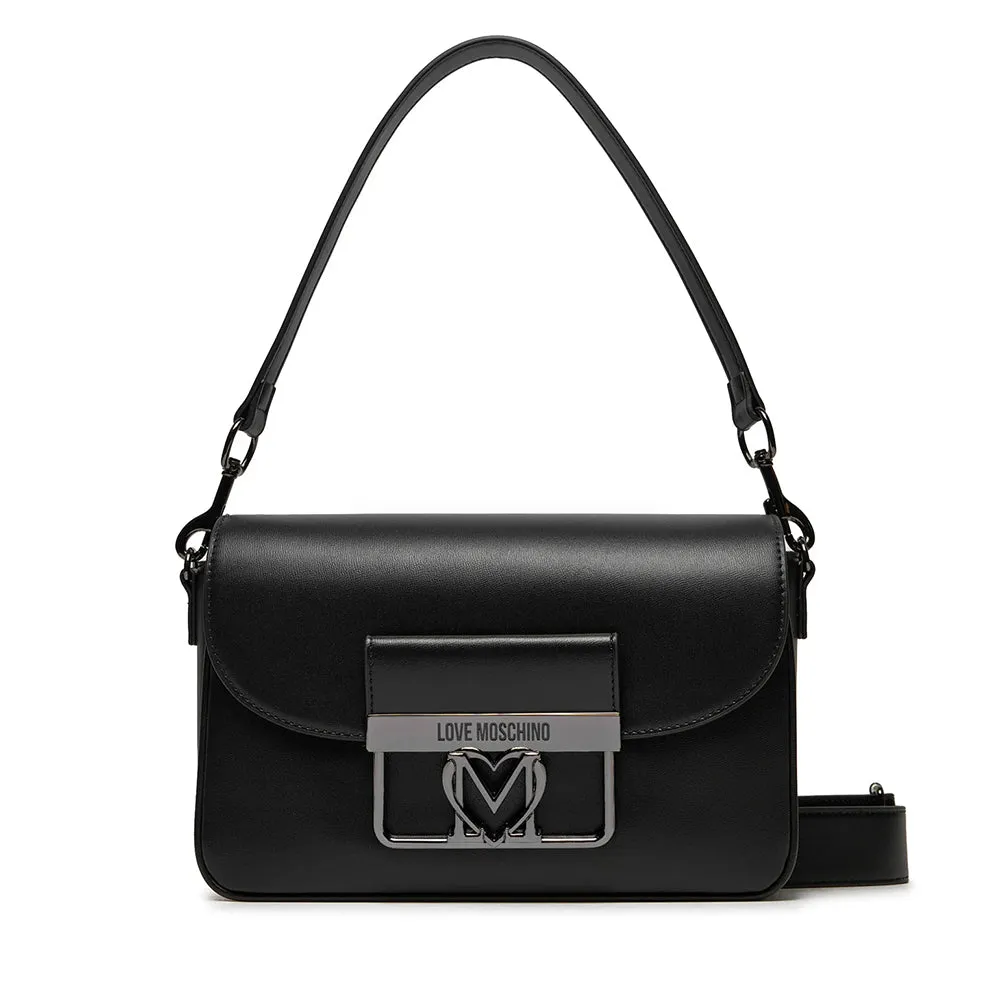 Borsa a Spalla con Tracolla LOVE MOSCHINO linea Uptown Nero