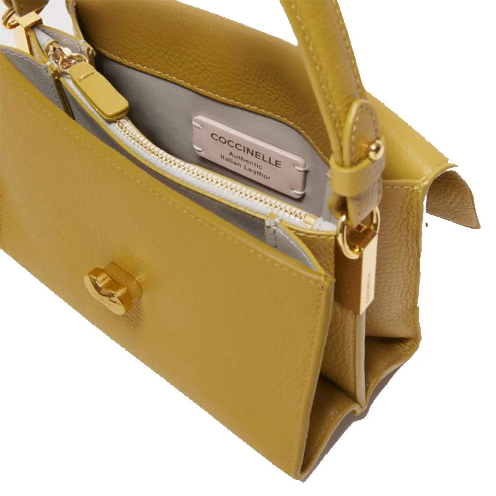 Borsa Donna a Mano con Tracolla COCCINELLE in Pelle linea Binxie Small colore Citronella
