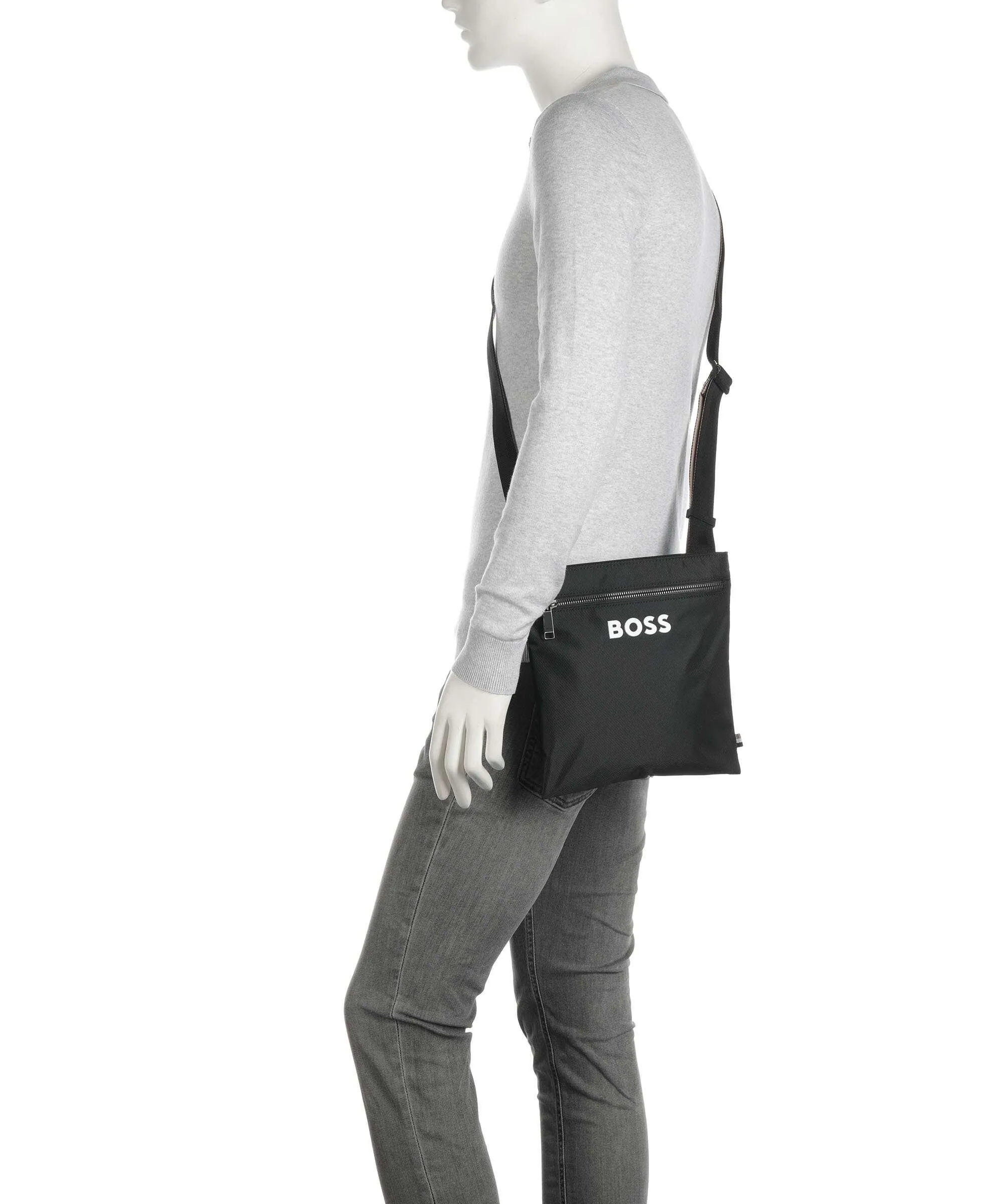  BOSS Catch 30 Borsa a tracolla poliestere riciclato nero  