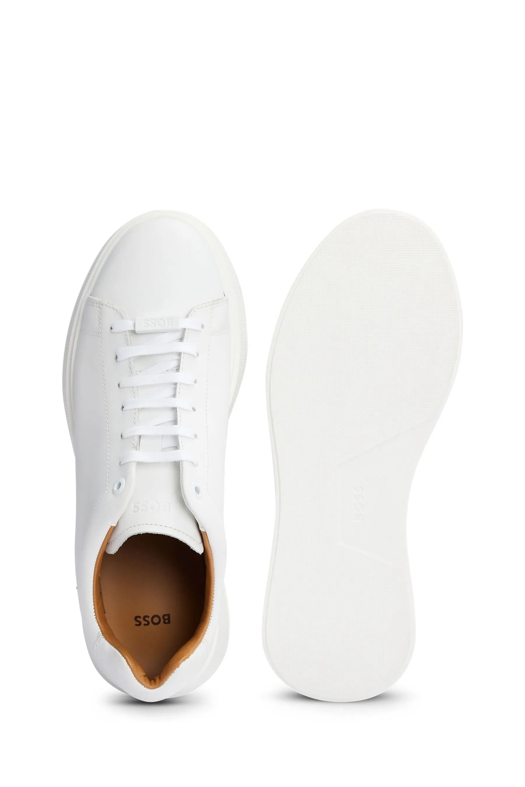 BOSS - Scarpe da ginnastica in pelle con suola in gomma