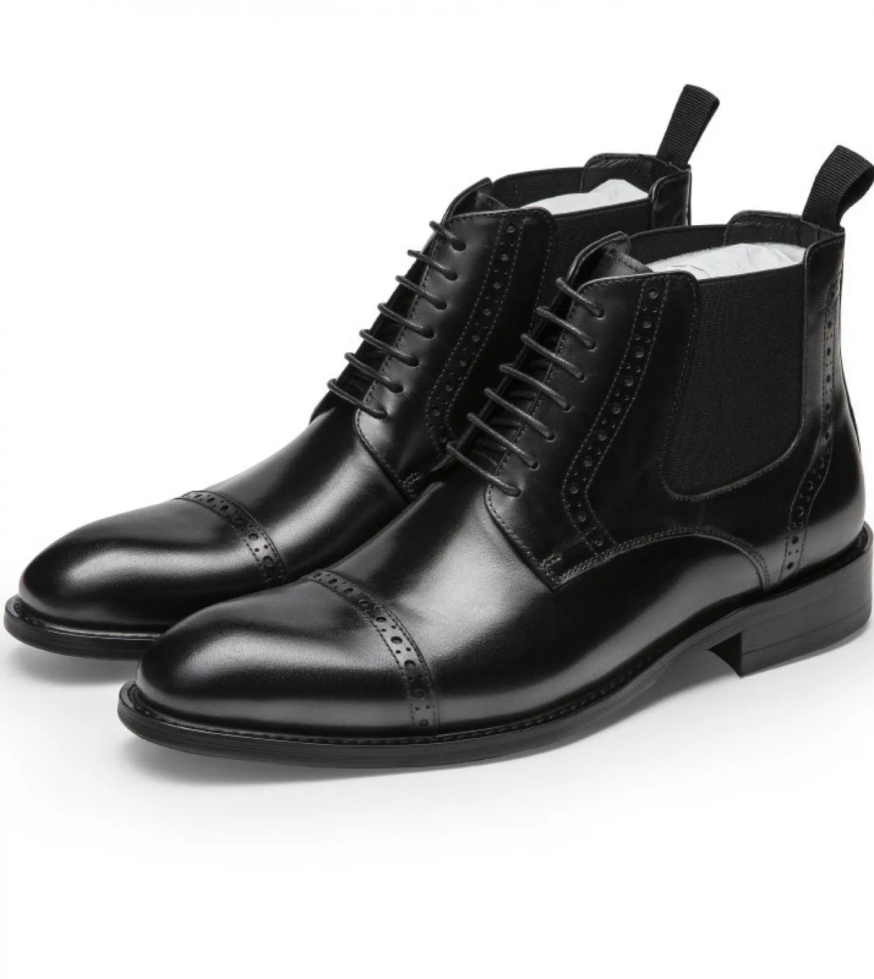 British Trend Mens Boots Luxury Genuine Leather 2023 New Style Fashion Brand Brown Chelsea Boots Dress Business Shoes Fo