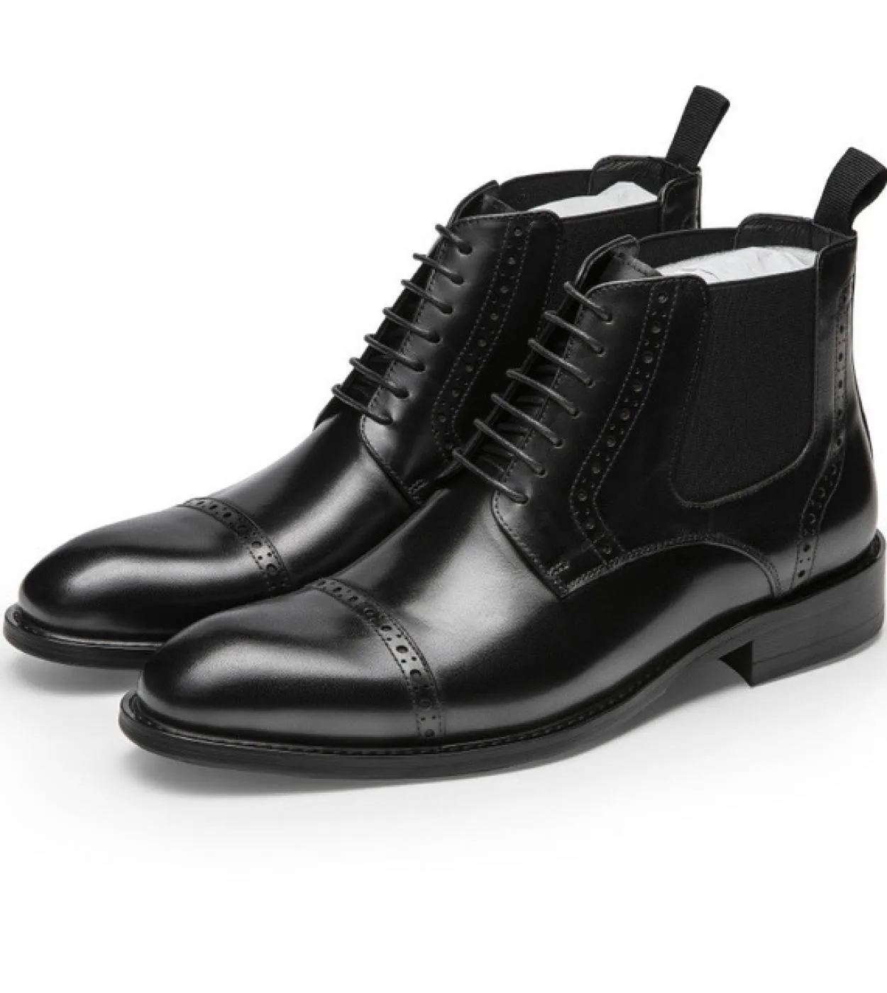 British Trend Mens Boots Luxury Genuine Leather 2023 New Style Fashion Brand Brown Chelsea Boots Dress Business Shoes Fo