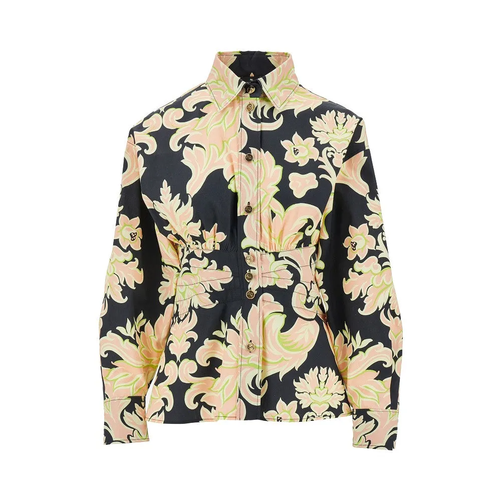 Camicia avvitata in cotone stampato