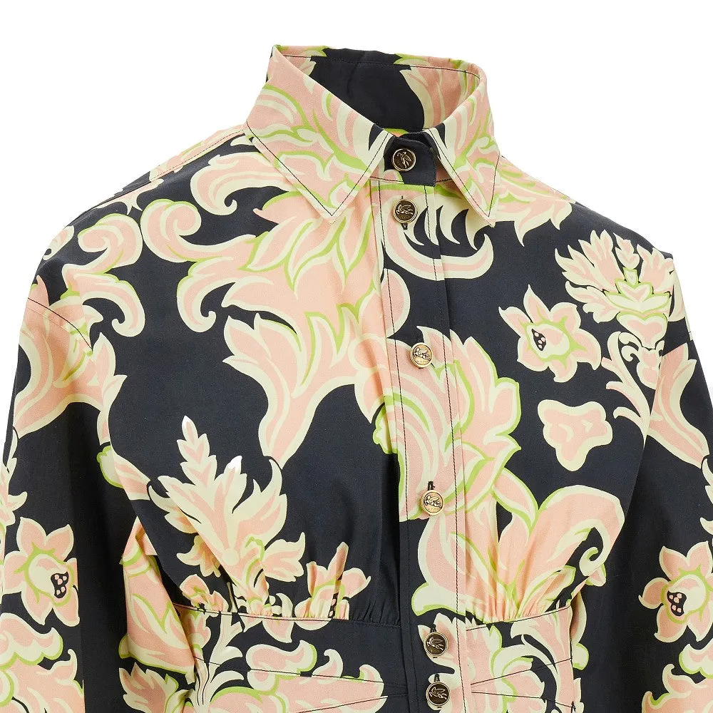 Camicia avvitata in cotone stampato