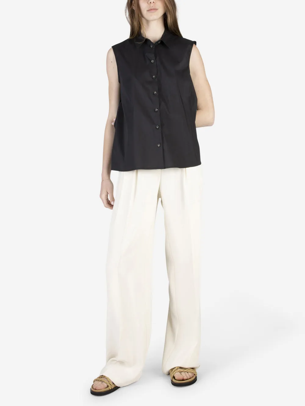 Camicia senza maniche nera