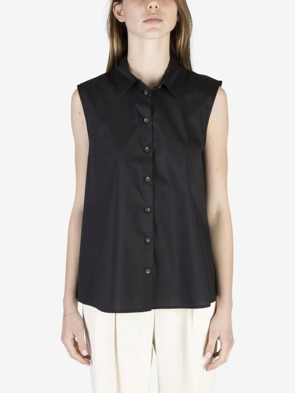 Camicia senza maniche nera