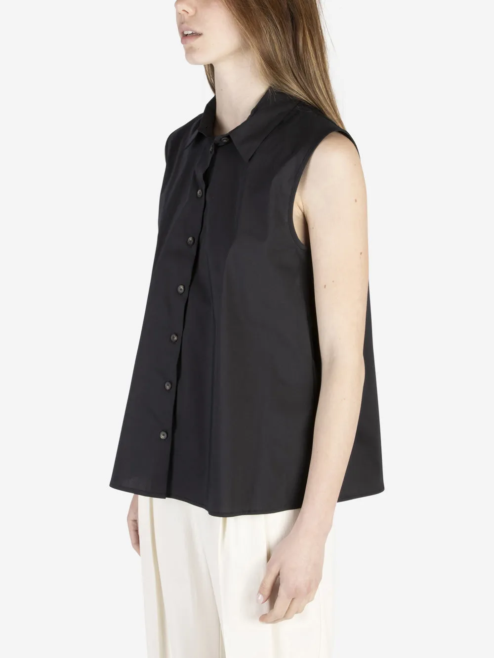 Camicia senza maniche nera