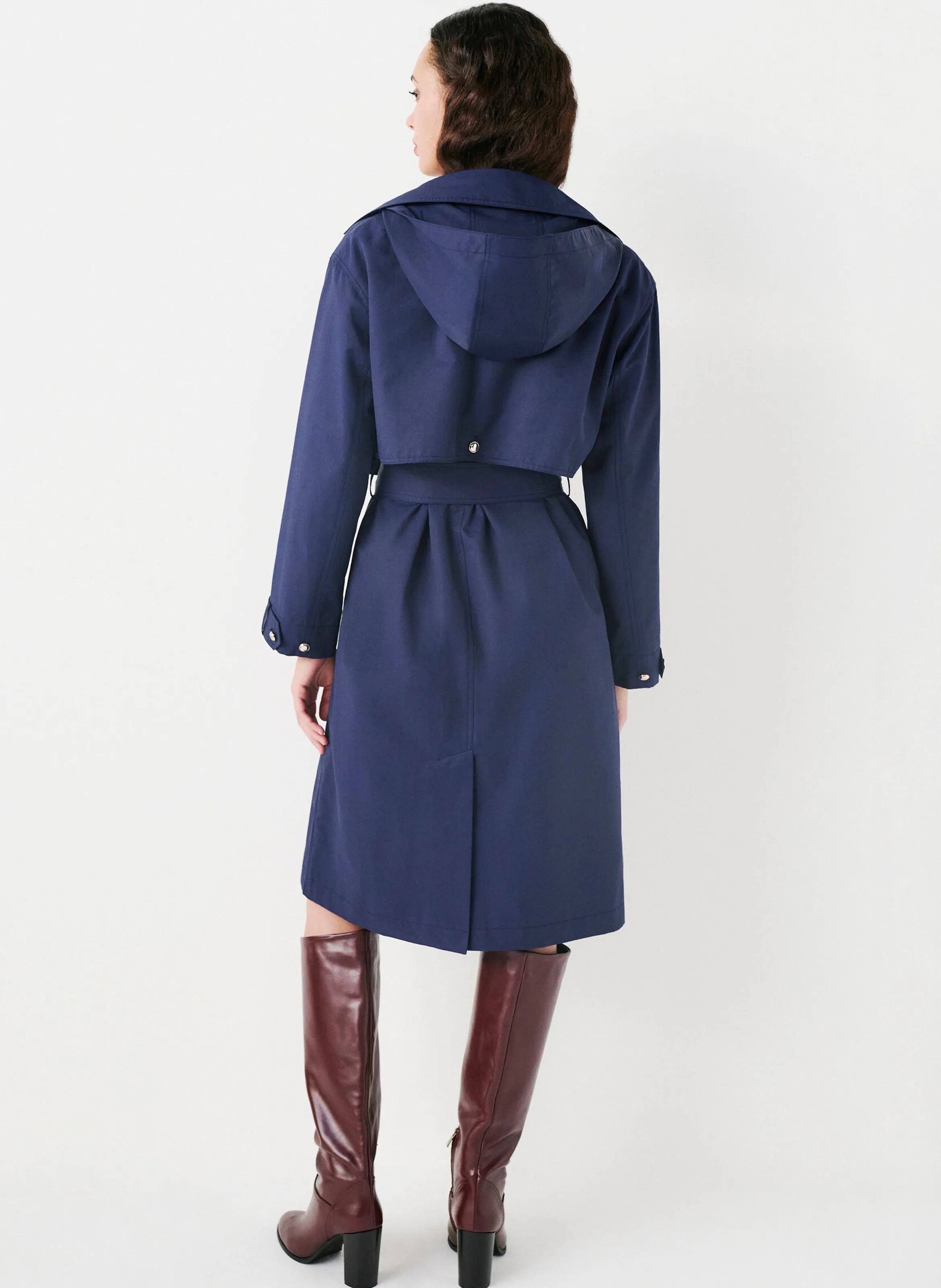  CAROLL   GATEAU - Trench lungo in misto cotone con cintura | Blu
