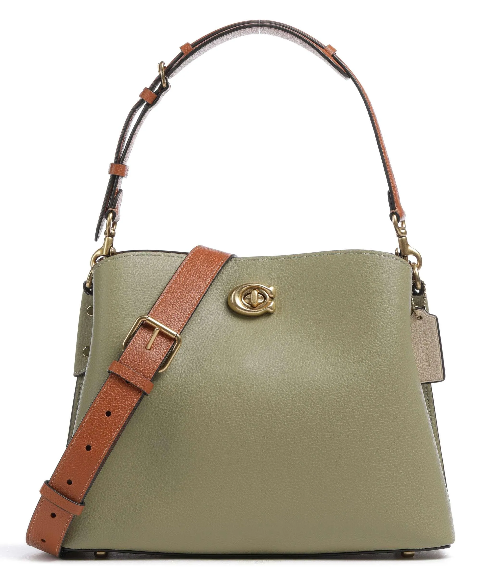  Coach Willow Borsa a spalla pelle granulata verde-oliva  